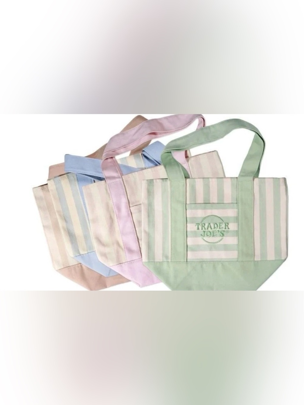 NWT Trader Joe's Striped Canvas Mini Tote Set of 4 Summer 2026 PRE ORDER